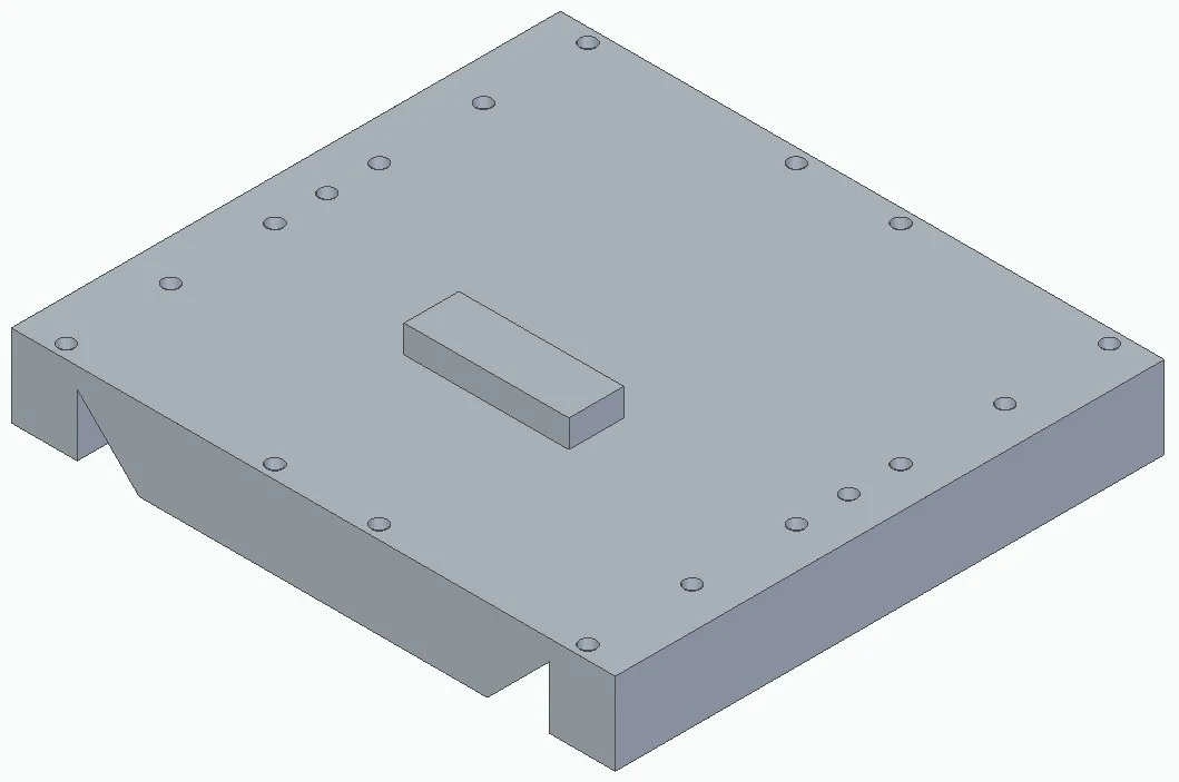 Underside of the plexiglass lid with an added rectangular plate