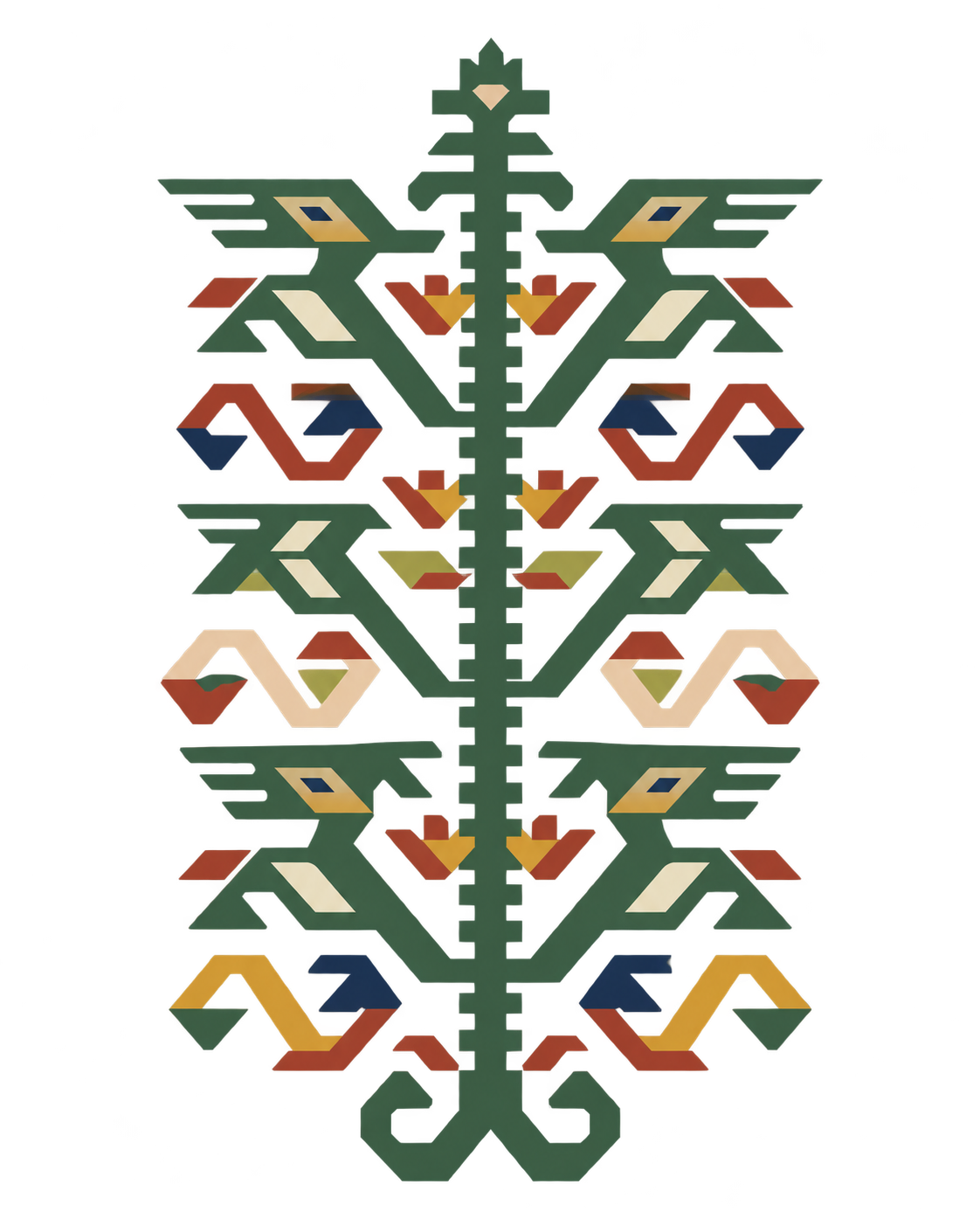 Hayat Ağacı, a tree-of-life motif with birds and branching geometric forms