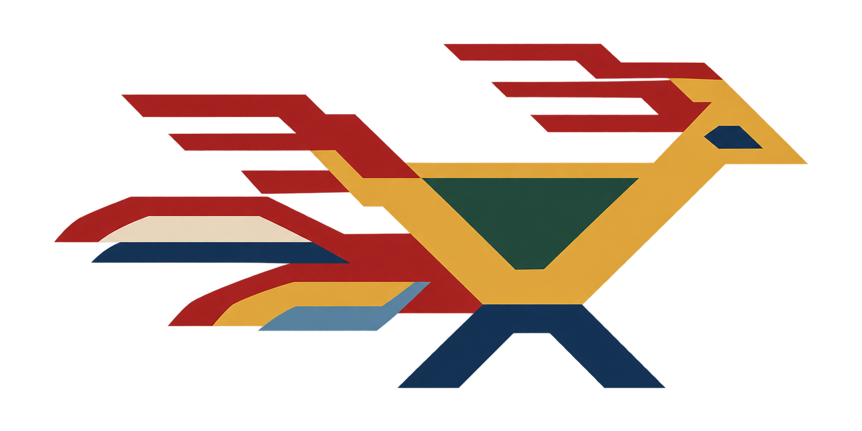 Kuş, a colourful geometric bird motif